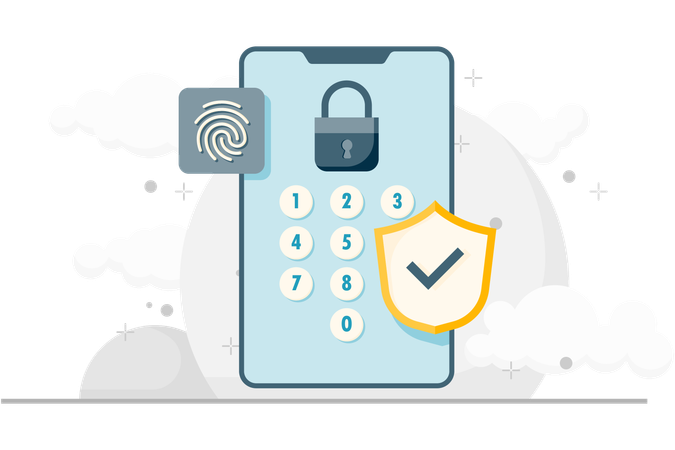 Login using a combination of numbers  Illustration