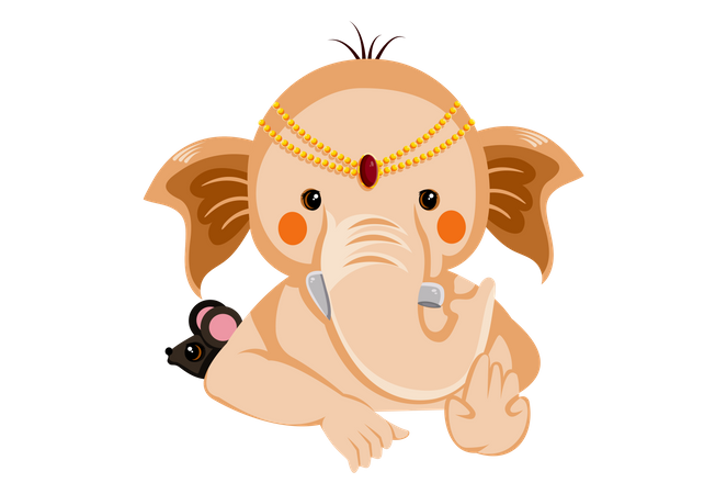Lord ganesha giving blessings  Illustration