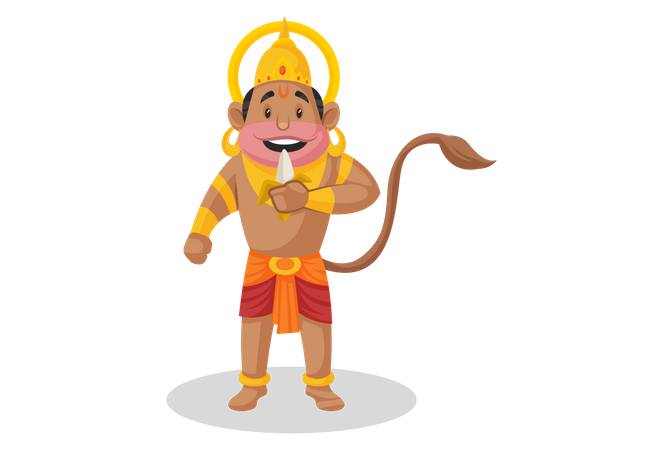 Lord Hanuman eating banana  Illustration