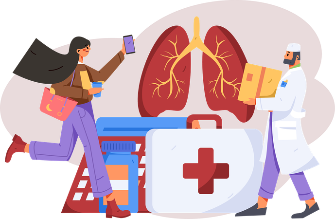 Lung checkup  Illustration