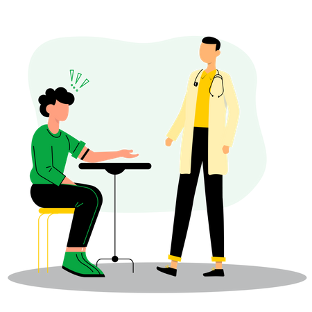 Male doctor taking blood sample  Illustration