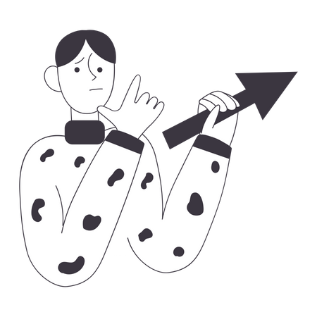 Male employee working on business growth  Illustration