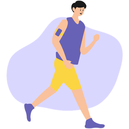 Male is Jogging Activity Illustration