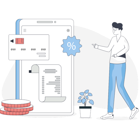 Man doing mobile payment  Illustration