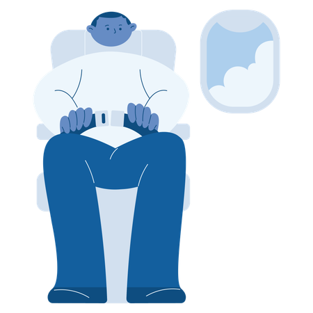 Man following Safety Belt Demonstration  Illustration