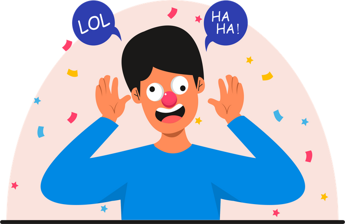 Man giving shocking expression  Illustration