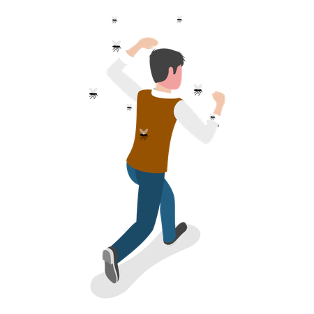 Man having Allergic Reaction  Illustration