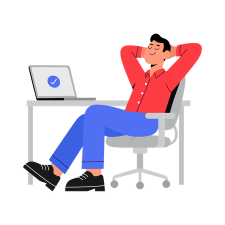 Man sitting and Relaxing on busniess win  Illustration