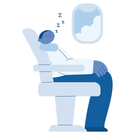Man sleeping inside Noise-Cancelling Cabin  Illustration