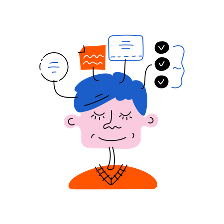 Man working on task management  Illustration