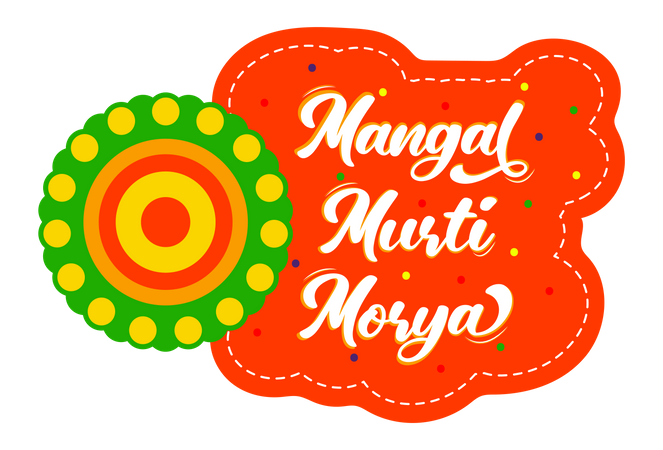 Mangal murti morya badge  Illustration