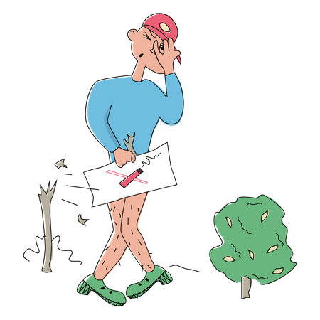 Man's pants were stolen Illustration
