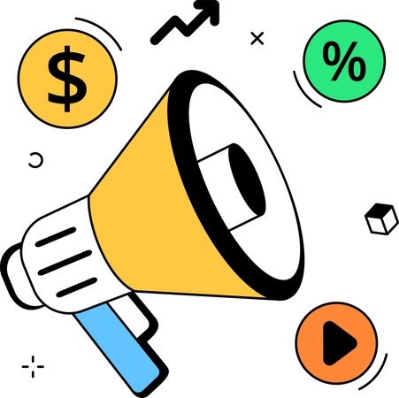 Marketing Megaphone with Dollar Sign  Illustration