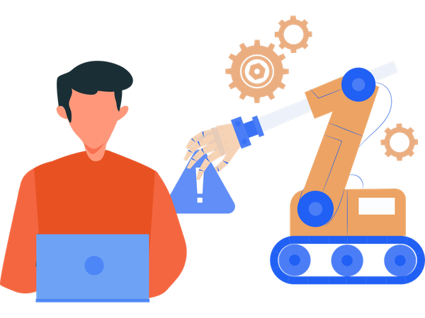 Mechanical arm performing activity Illustration