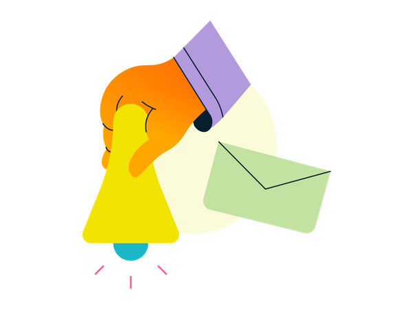 Message Alert bell  Illustration