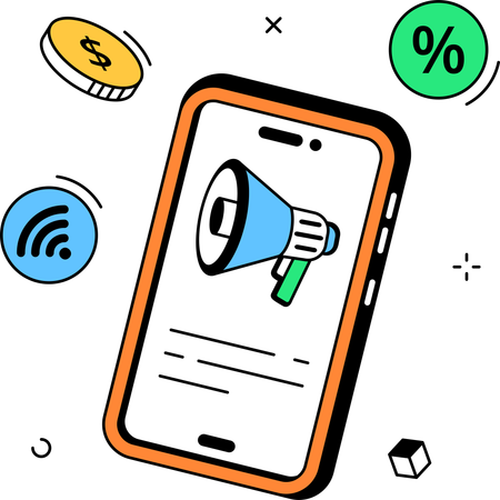 Mobile Marketing and Promotion  Illustration