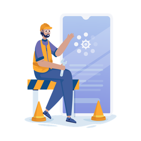 Mobile System Update  Illustration