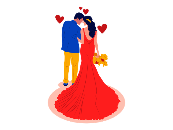 Newlyweds couple  Illustration