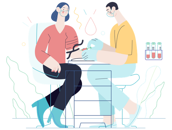 Nurse taking blood sample for Blood test  Illustration
