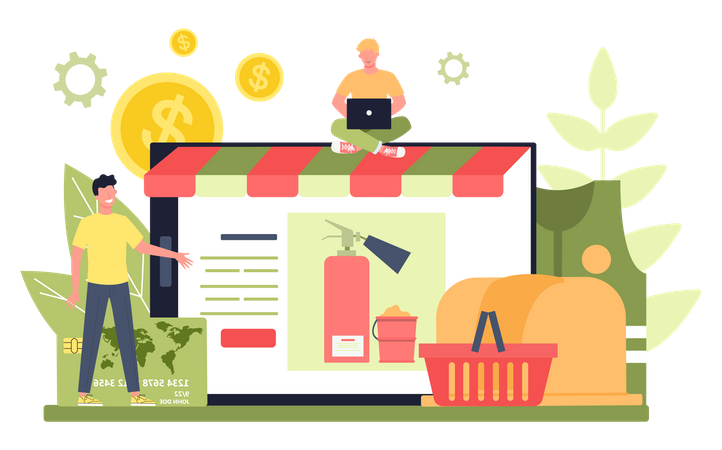 Occupational safety online service  Illustration