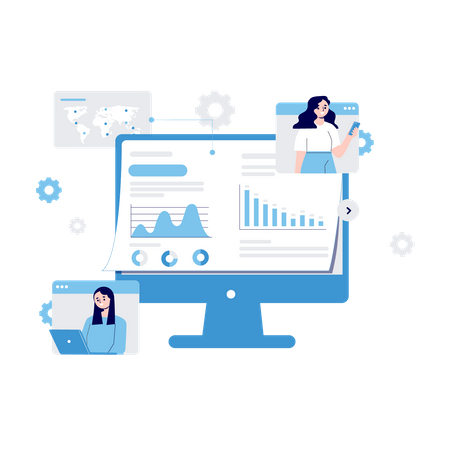 Online Business Meeting  Illustration