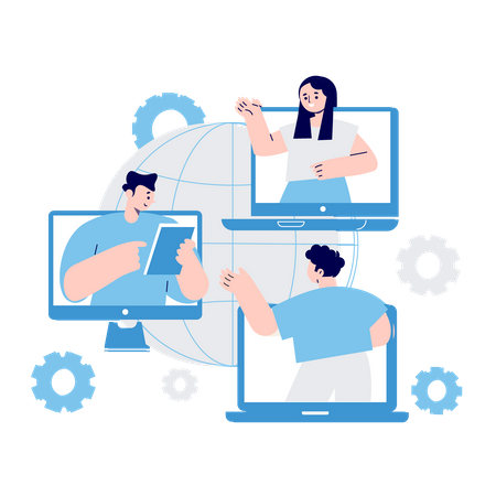 Online Chatting  Illustration