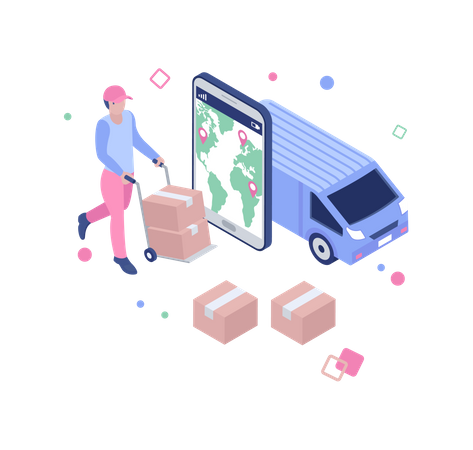 Online express delivery Illustration