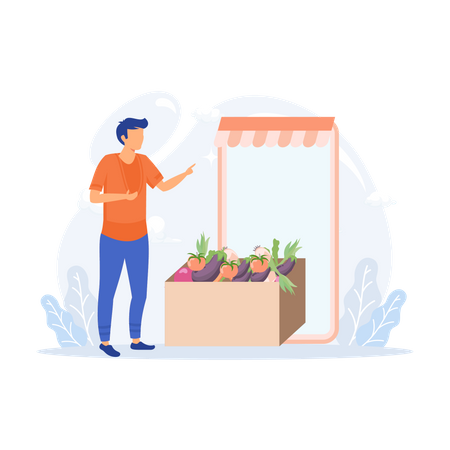 Online Grocery store  Illustration