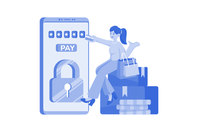 Online payment transaction security  Illustration