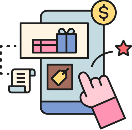 Online shopping and payment  Illustration