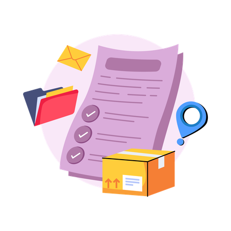 Parcel Document  Illustration