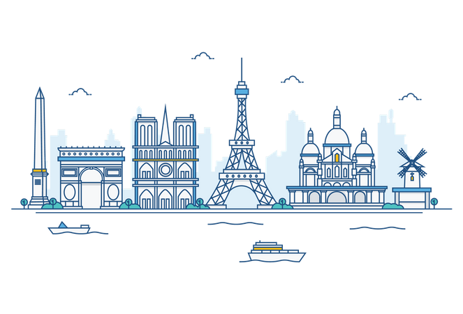 Paris skyline  Illustration
