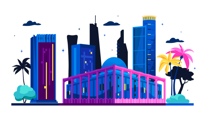 Parliament building and mall  Illustration