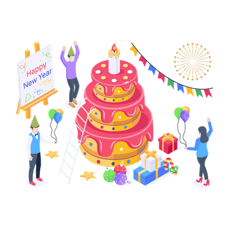 Party Cake  Illustration