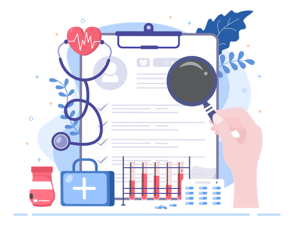Patient health report  Illustration