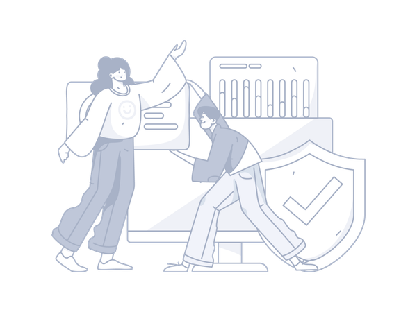 People analyze security  Illustration