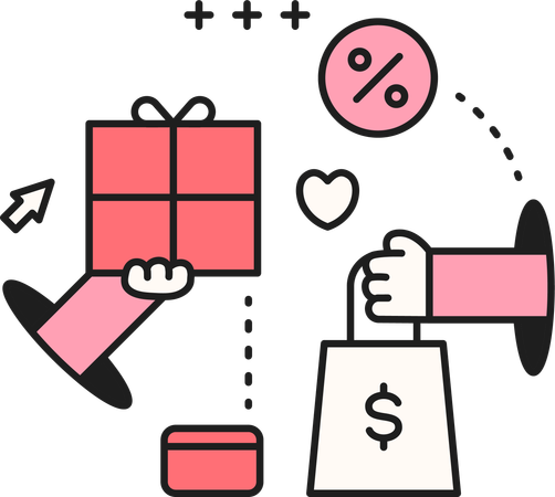 People doing online shopping  Illustration