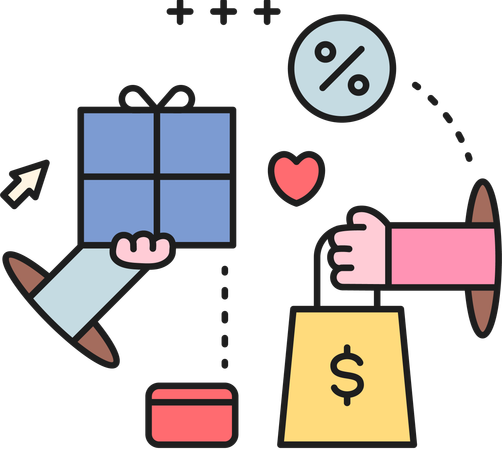 People doing online shopping  Illustration