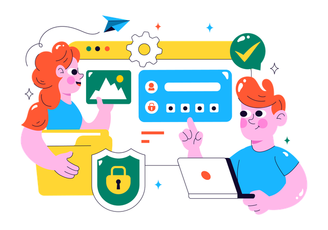 People working on Data Privacy  Illustration