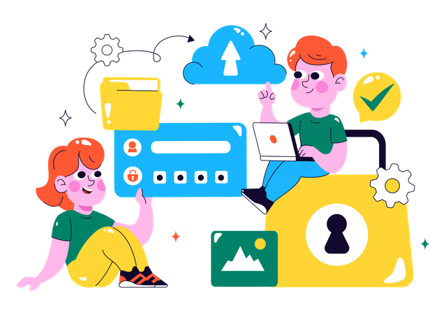 People working on Data Privacy  Illustration