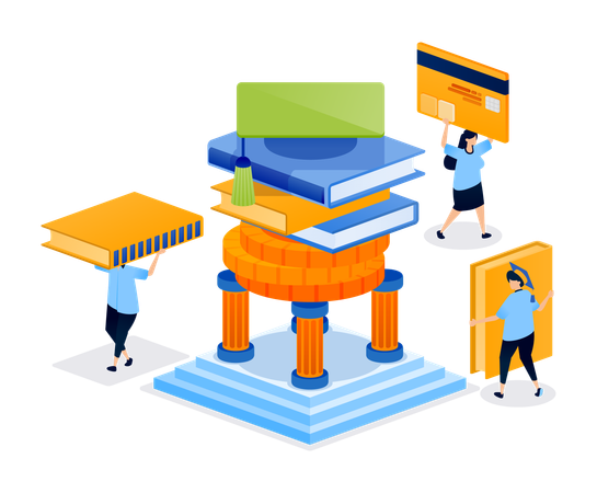 People working on education investment  Illustration