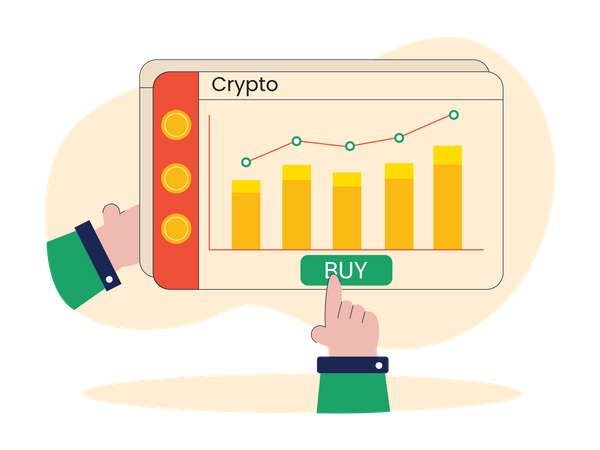 Person buying crypto for profit  Illustration