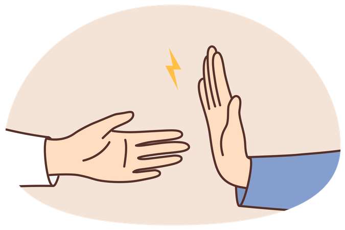 Person hand avoid handshake  Illustration