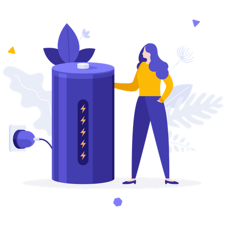 Person Holding Charged Battery  Illustration