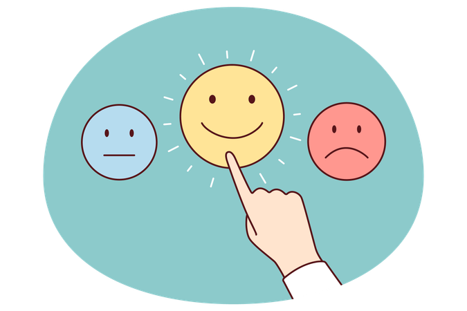 Person selecting different emotions  Illustration