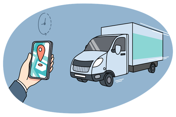 Person with smartphone track delivery on app  Illustration