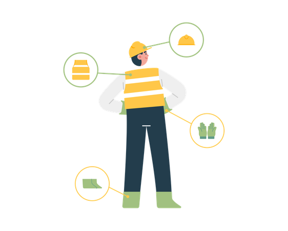 Personal protective for safety construction  Illustration