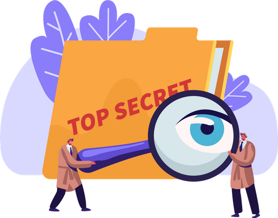 Police investigating conferential folder  Illustration