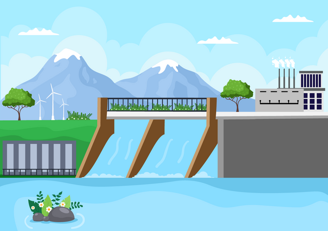 Power Plant Station  Illustration