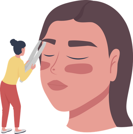Professional eyebrow shaping  Illustration
